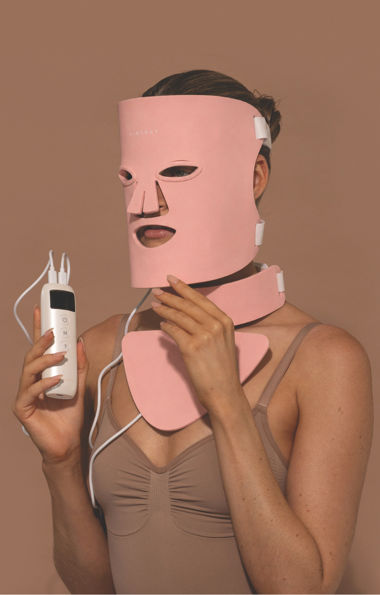 Bright On LED Mask For Face & Neck - Peach